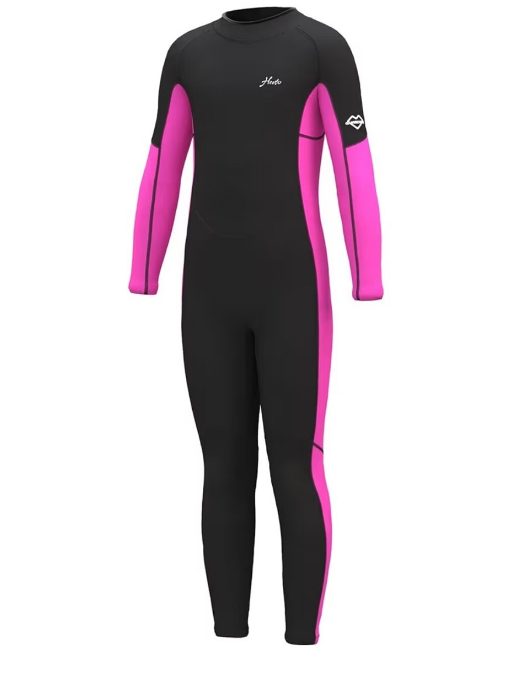 Black and Pink Girls Full-Body 3/2 MM Wetsuit size 7